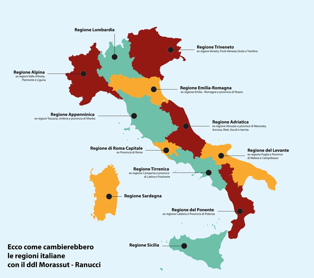 Le Regioni italiane secondo i parlamentari Ranucci e MMorassut