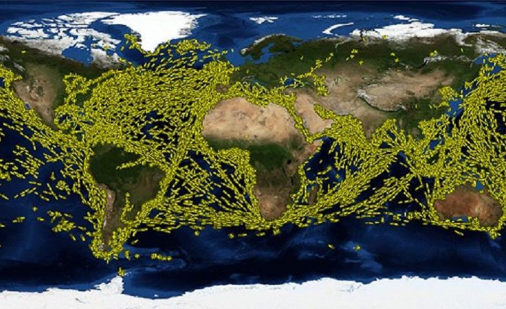 Il traffico navale nel mondo