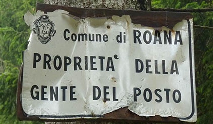 Roana, cartello usi civici